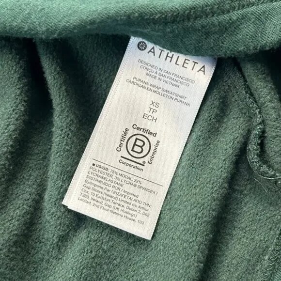 Athleta Purana wrap style oversized hooded sweatshirt with pockets size XS - Picture 7 of 8